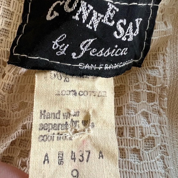 Gunne Sax by Jessica Black Label Vintage 9 Cream Boho Lace Dress Wedding - Picture 12 of 14